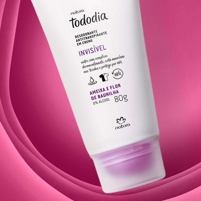Desodorante antitranspirante en crema Tododia ciruela y flor de vainilla - natura brasil