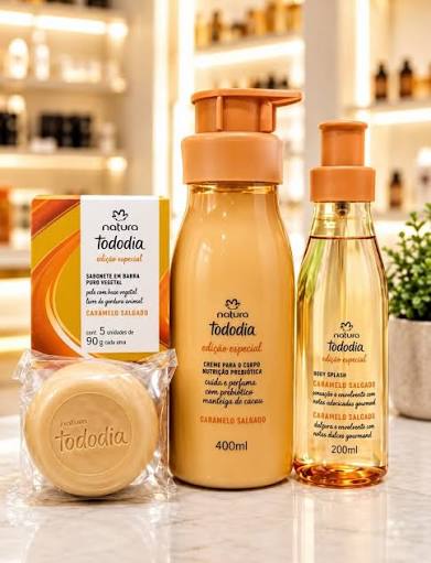kit Caramelo salado Tododia ( Crema, jabón, y body splash)