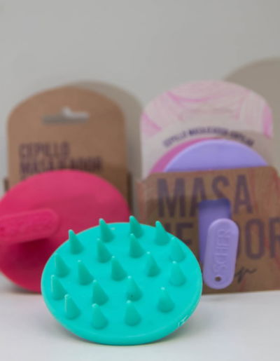 Cepillo Masajeador Capilar Silicona Cuero Cabelludo Scher