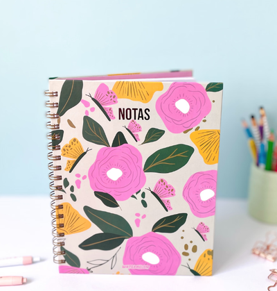 CUADERNO A5 FLORES