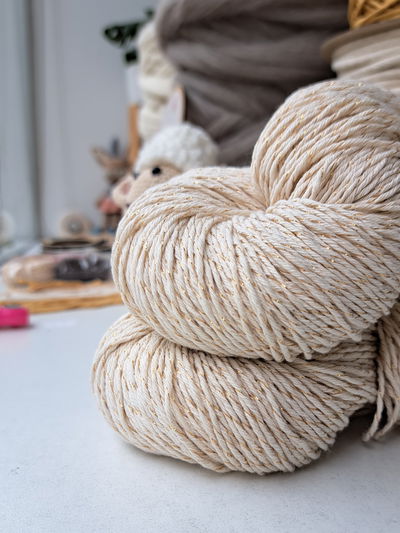 Algodón con Lurex Natural