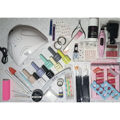 Kit full semi nail art XL con torno y cabina 48w