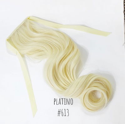 Postizo cola con cinta rubio platino 