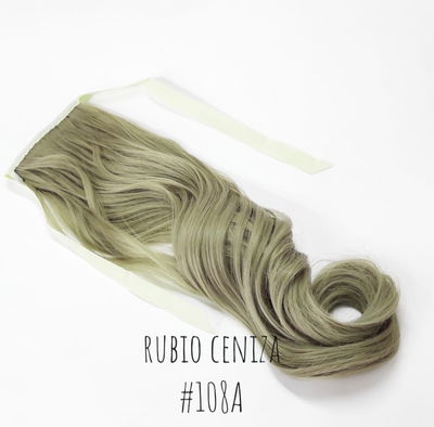 Postizo cola con cinta rubio ceniza 