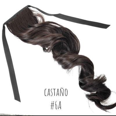 Postizo cola con cinta castaño 
