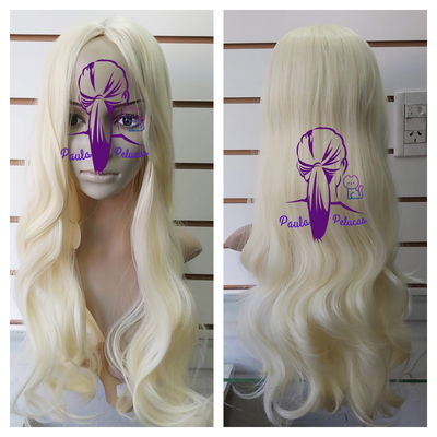 Peluca rubio platino fibra premium 