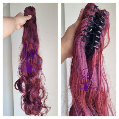 Postizo con broche 90cm fibra semi opaca