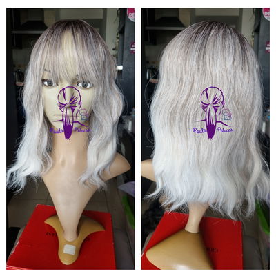Peluca cast oscuro degrade blanco
