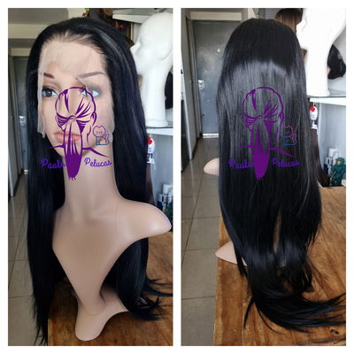 Peluca lace front negro azabache 