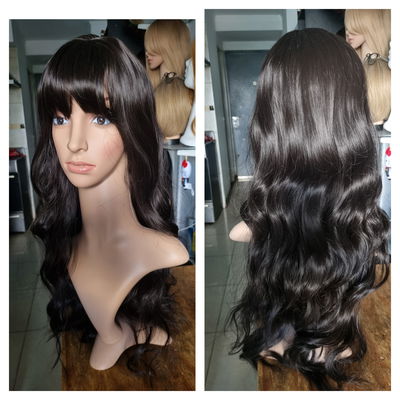 Peluca castaño oscuro