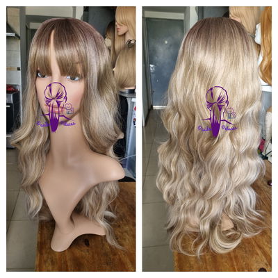 Peluca castaño claro degrade rubio