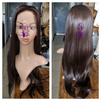 Peluca lace front castaña