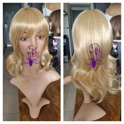 Peluca rubio claro con ondas