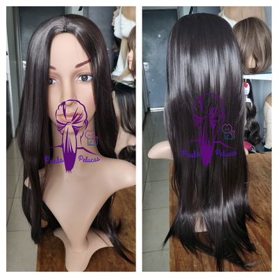 Peluca castaño oscuro