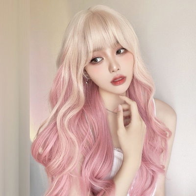 Peluca rubia y rosa soft kanekalon 