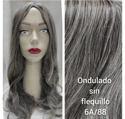 Peluca estilo canosa castaño con gris