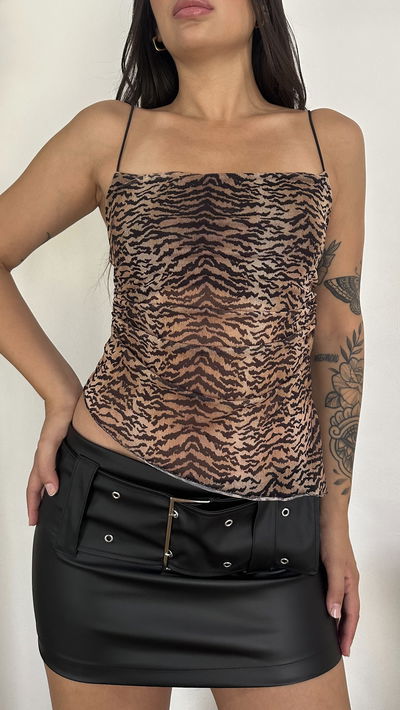 Top tul print cebra 
