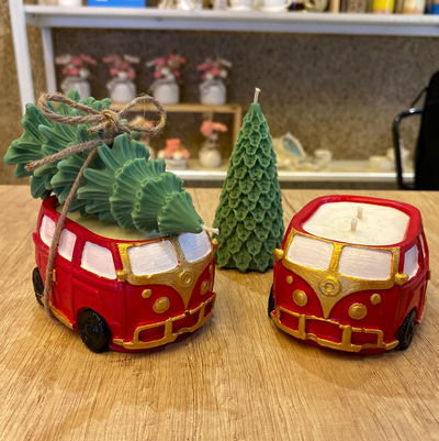 Minivan + Pino - Vela Deco - Navidad