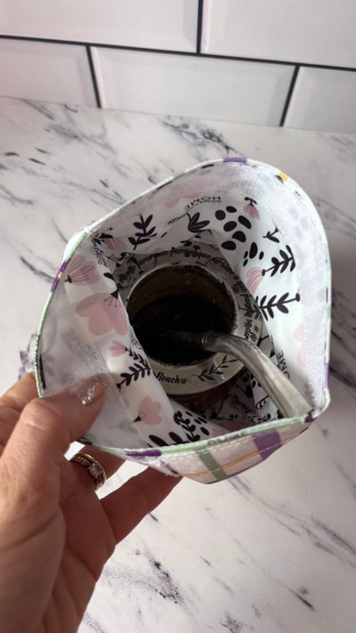 PORTA MATE | Flor de cuadrille lila