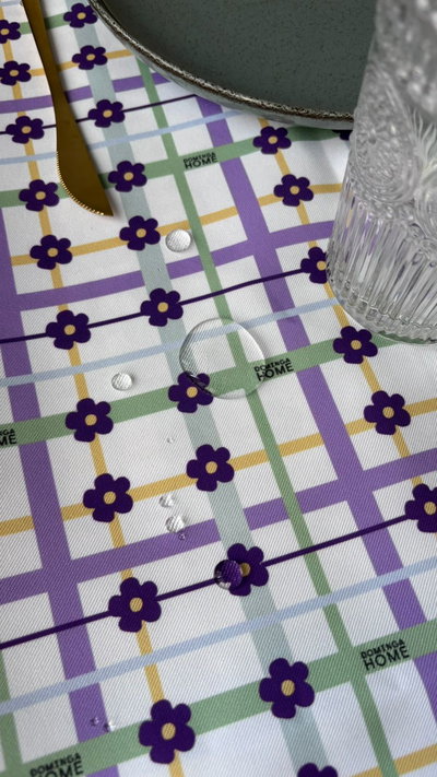 MANTEL | Flor de cuadrille lila