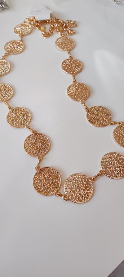 CINTO METALICO CIRCULO DORADO