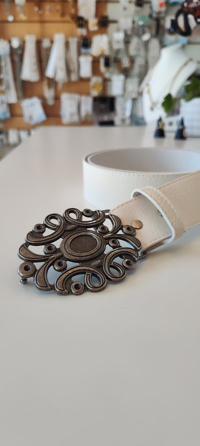 CINTO PU CHAPON NIQUEL BLANCO