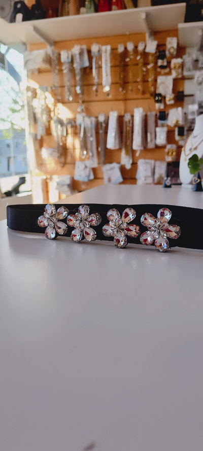 FAJA ELASTIZADA PIEDRAS FORMAS FLOR