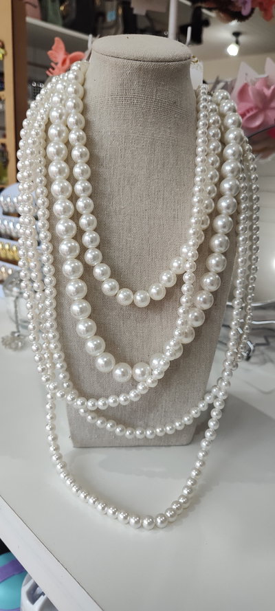 SET COLLARES PERLAS TAMAÑOS VARIOS