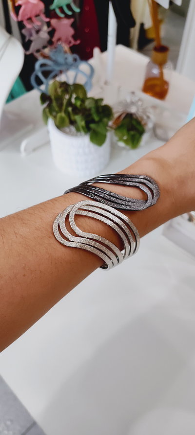 PULSERA RIGIDA ONDAS SUPERPUESTAS