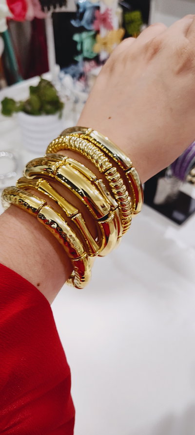 PULSERA CHUNKY CCB ELASTICA DORADA