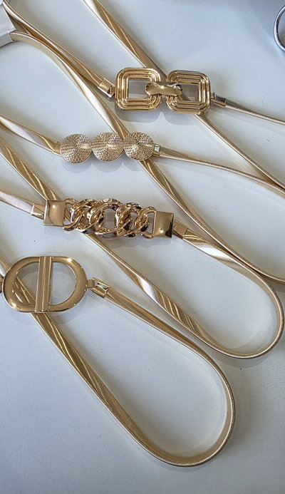 CINTURON ELASTICO METALIZADOO DORADO