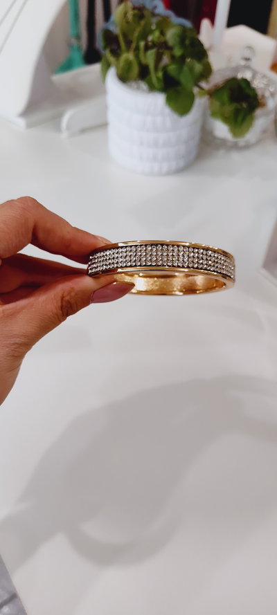 PULSERA METALICA CUATRO FILAS DE STRASS