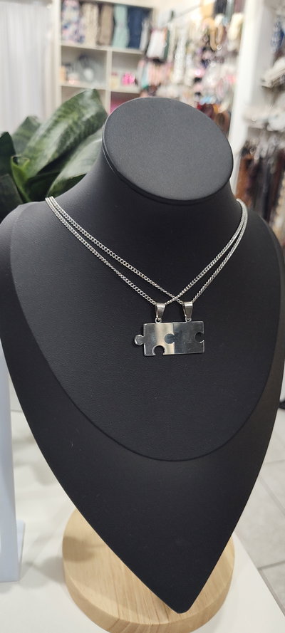 Cadena AQ doble “Pieza de rompecabezas” para compartir