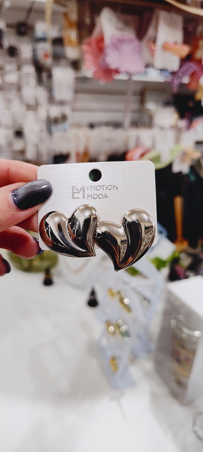 Aros AQ corazones con strass colorido