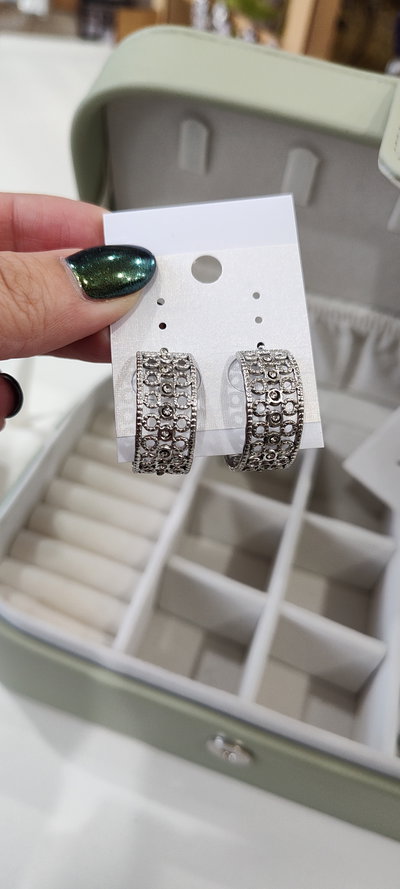 Aros AQ argollas ANCHAS con círculos y strass