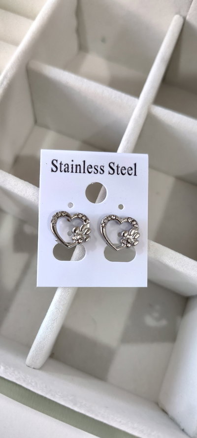 Aros AQ corazón y strass