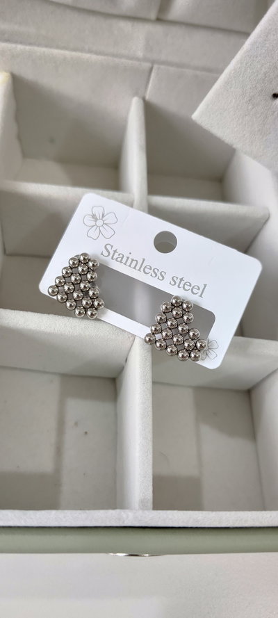 Aros AQ corazón bolitas