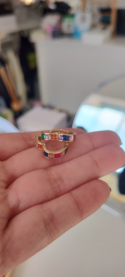 Aros AD a presión corazón y strass