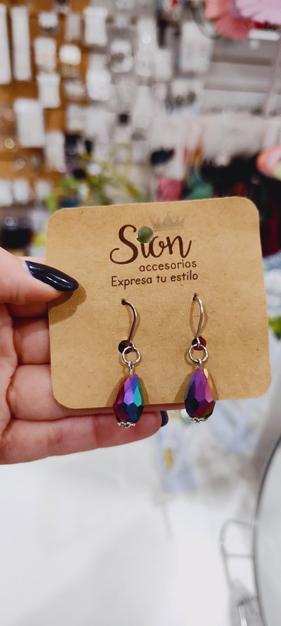 Aros AQ gota cristal