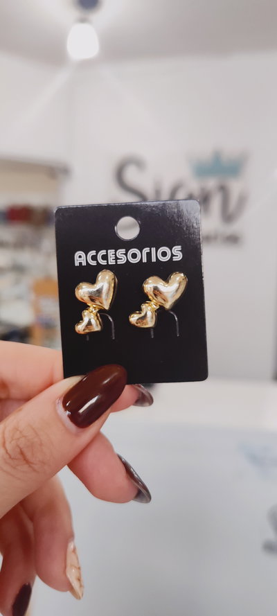 Aros AD doble corazón 