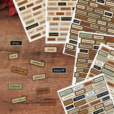 Planchitas palabras vintage XXL