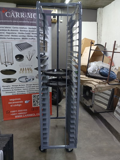 Carro pizzero p/40 moldes 