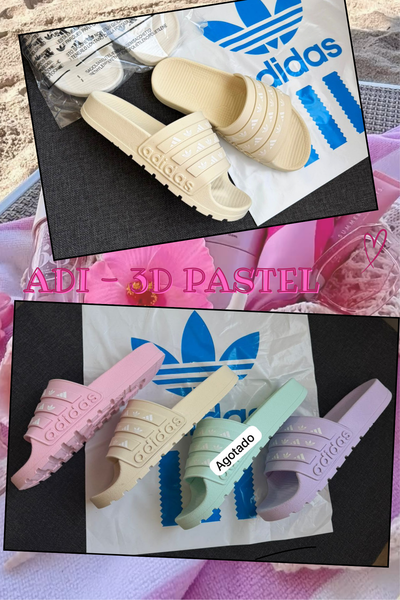 Ojotas adi 3D pastel  - 3 colores  