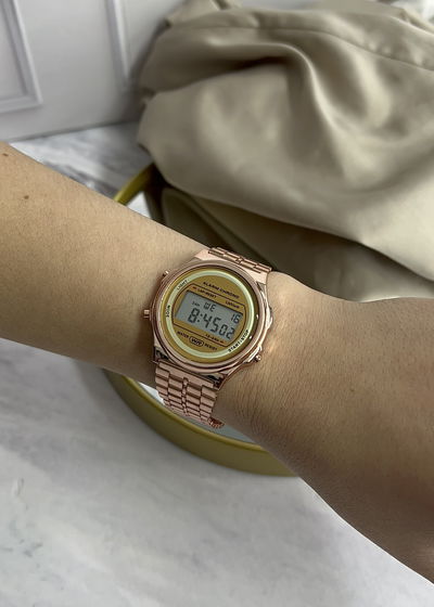 Reloj Retro Circular Rose Gold