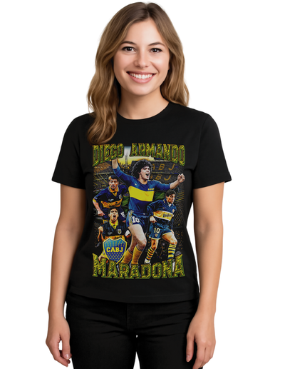 Remera estampada D10S es de Boca