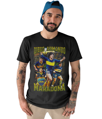 Remera estampada D10S es de Boca
