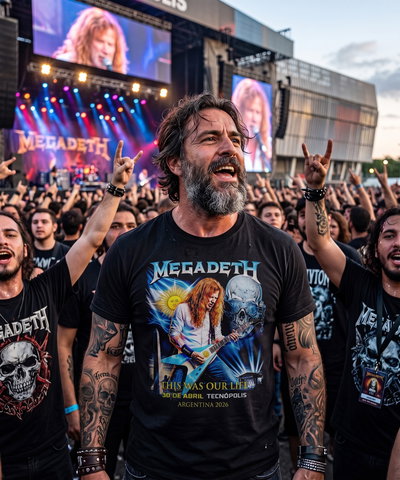 Remera Estampada Megadeth Gira 2026