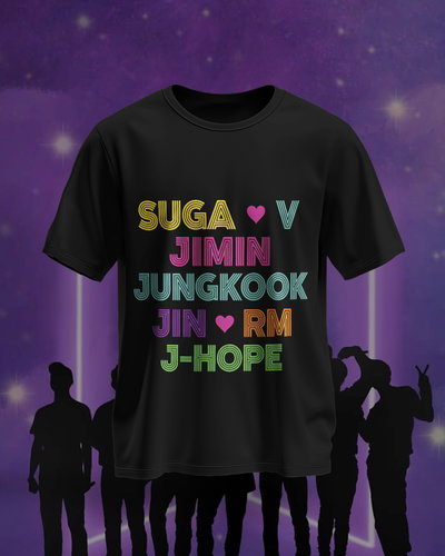 Remera Estampada BTS Integrantes 2026