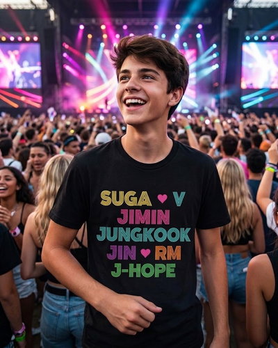 Remera Estampada BTS Integrantes 2026