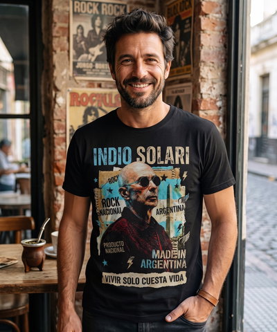 🌟Novedad 🌟 Remera Estampada Indio Solari Vivir Solo Cuesta Vida Unisex 100% Algodón 